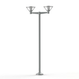 Lampadaire Bermude 2 lumières Gris soie