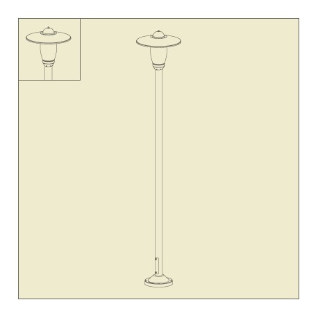 Lampadaire Bristol 1 2m35 Vert anglais Roger Pradier